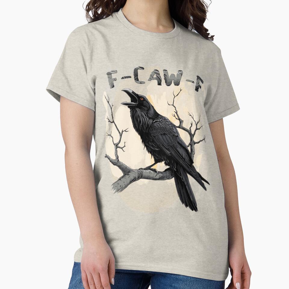 F-Caw-F Funny Raven Pun – Gothic Crow Humor by Aredbox