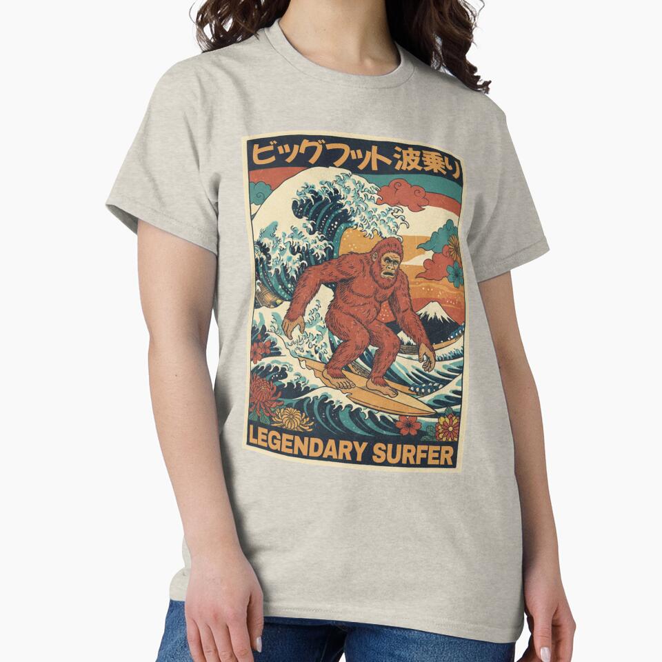 Bigfoot Surfing The Great Wave. by EunsooLee