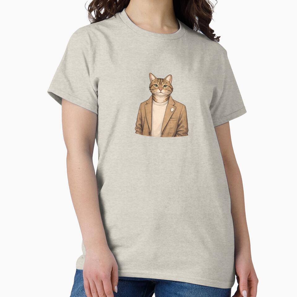 Quiet Cat in Oversized Blazer Illustration by Ombrya
