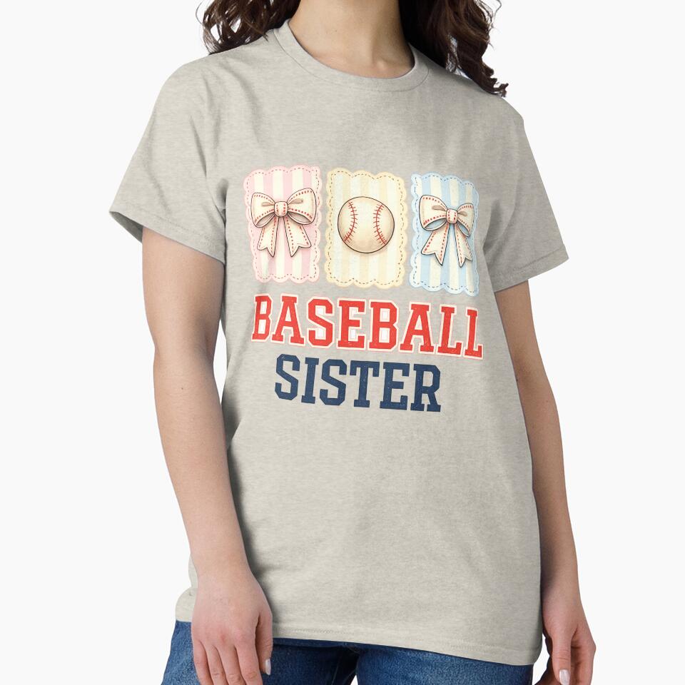 Baseball Sister Baseball Sister Game Day  Vintage Coquette Bow Baseball Family Sports Fan Clipart by Azulinyo