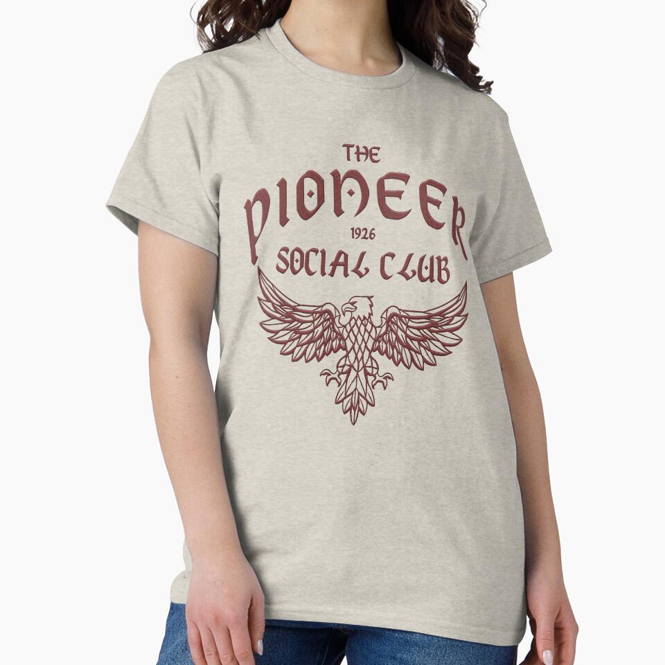 embroidery style the pioneer social club typography art by hayrpictures