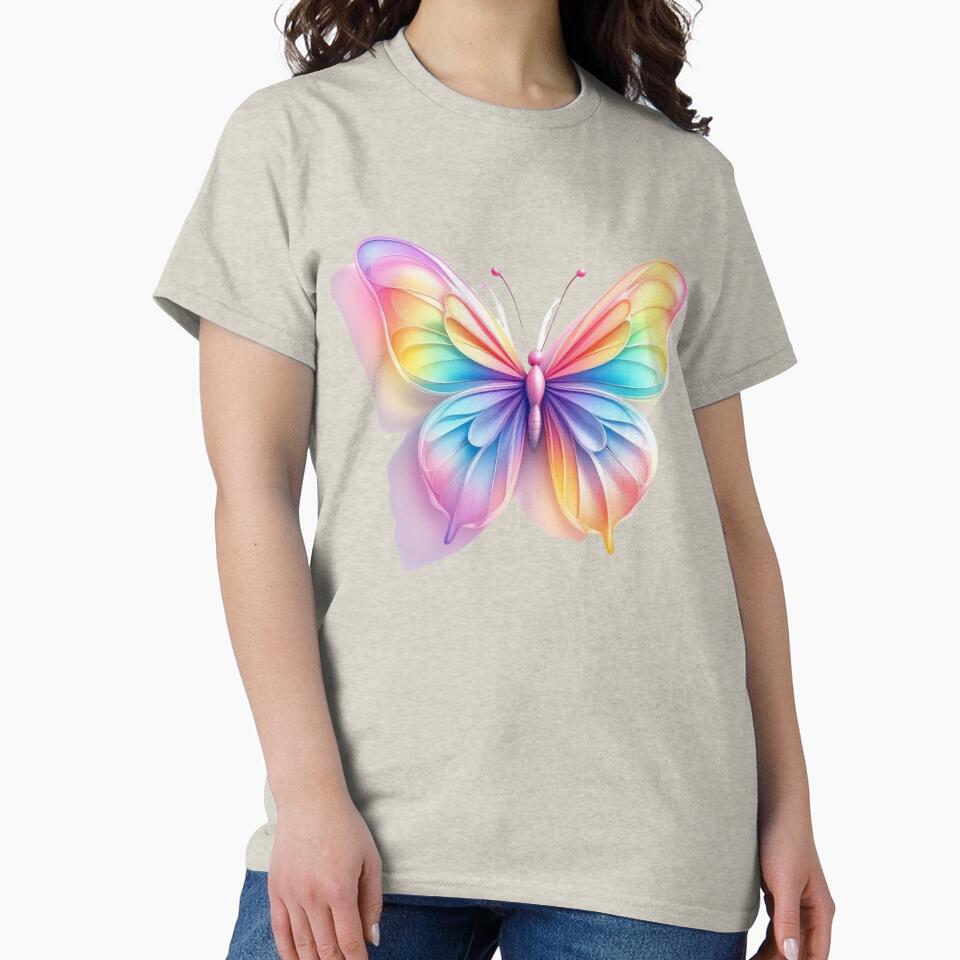 Pastel Gradient Butterfly with Soft Shadow 3D Effect Print by TheGaliyaStudio