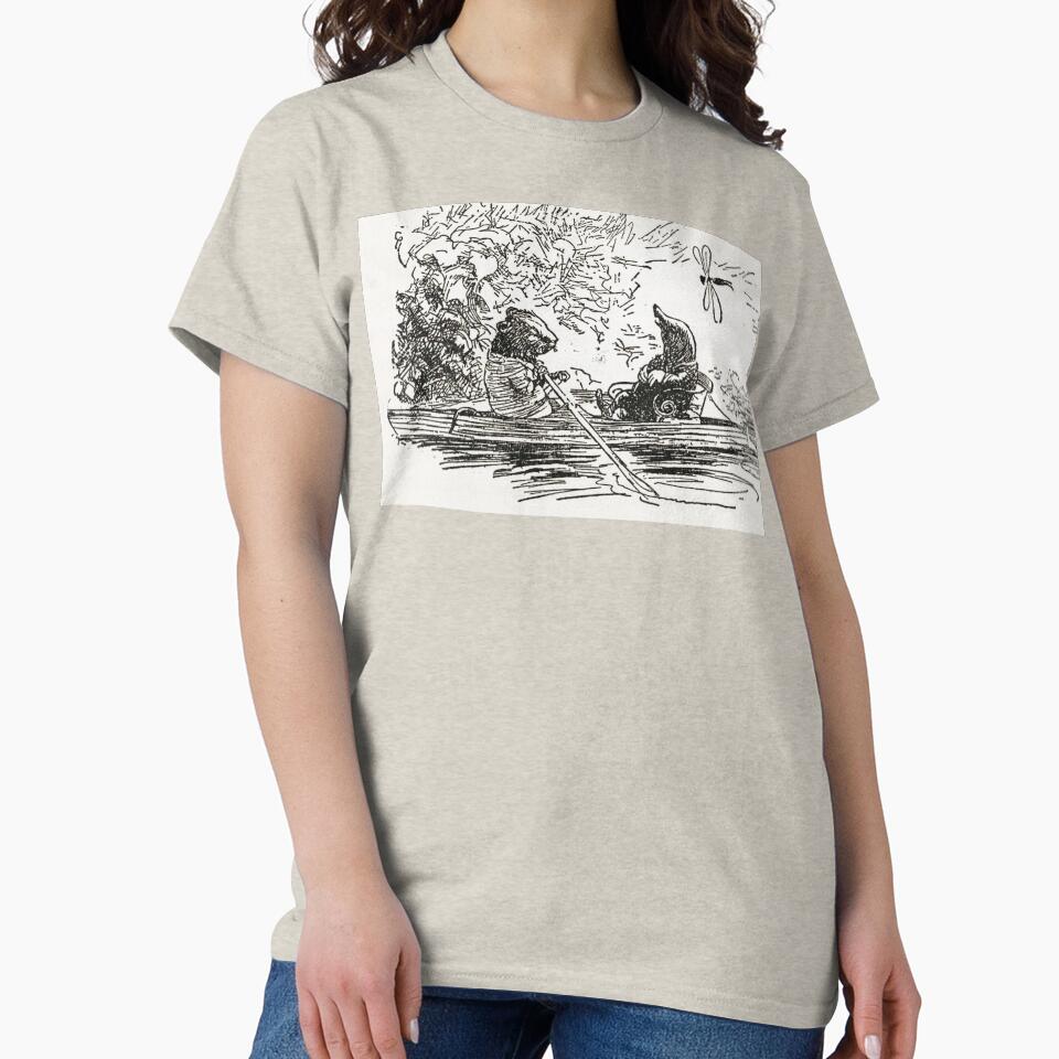 Ratty and Mole boating Wind in the Willows illustration - Arthur Rackham by Vintage Designs +