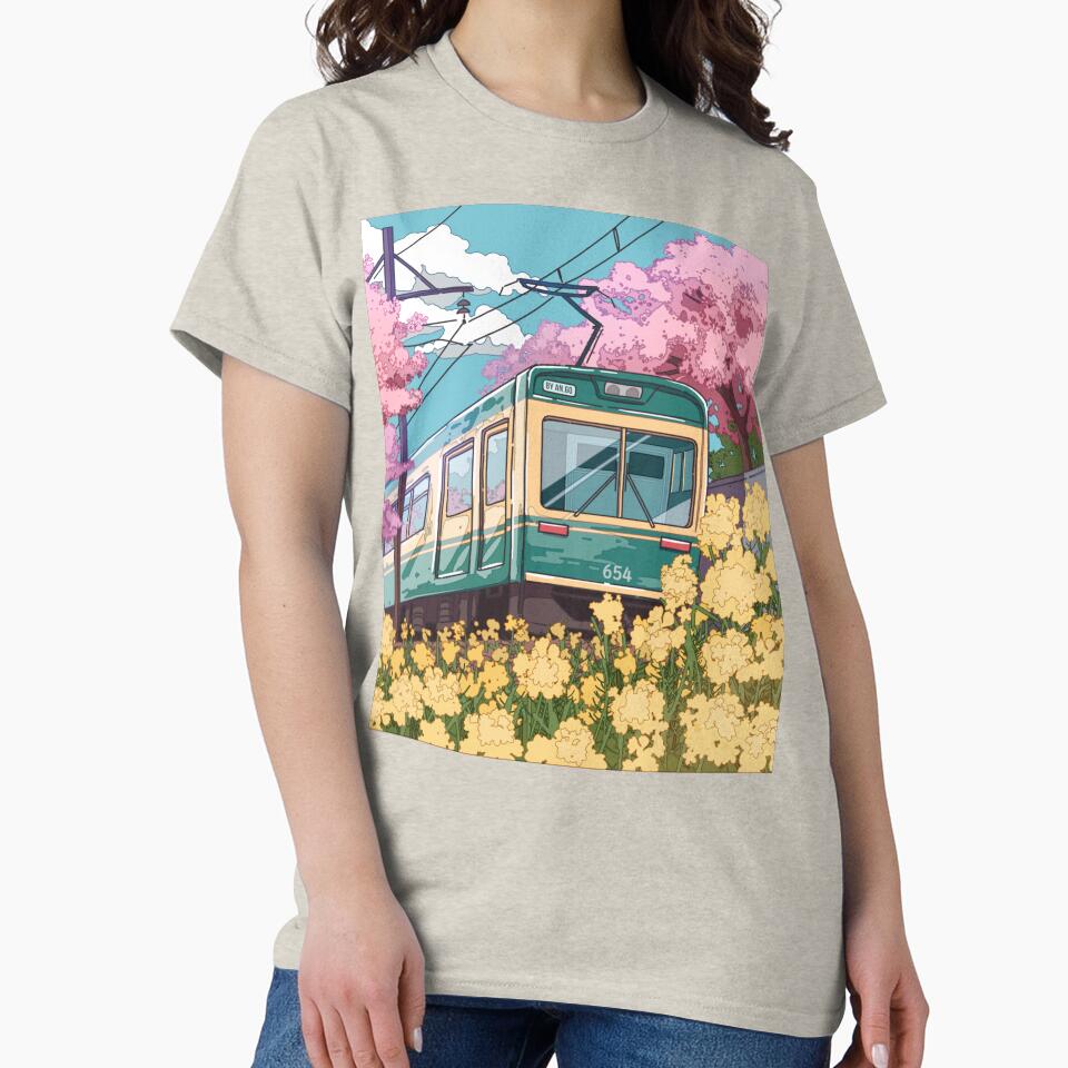 The Japanese train and the spring traveling by AnGoArt