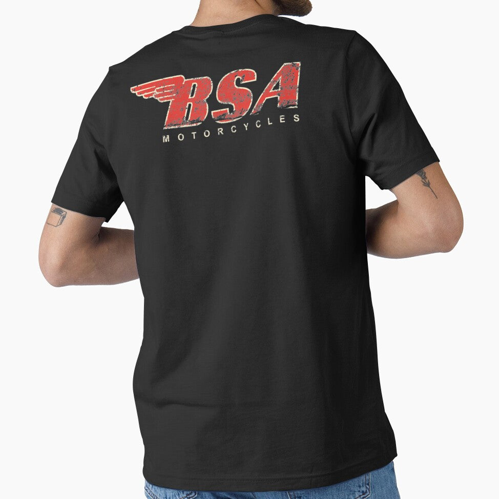BSA Motorcycle BSA Motorcycle Tee Distressed Logo by DougWilkinson