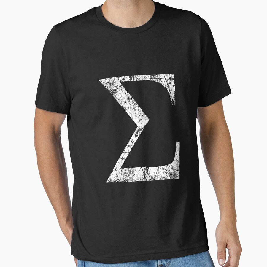 Sigma Greek Letter Symbol Grunge Style by Garaga