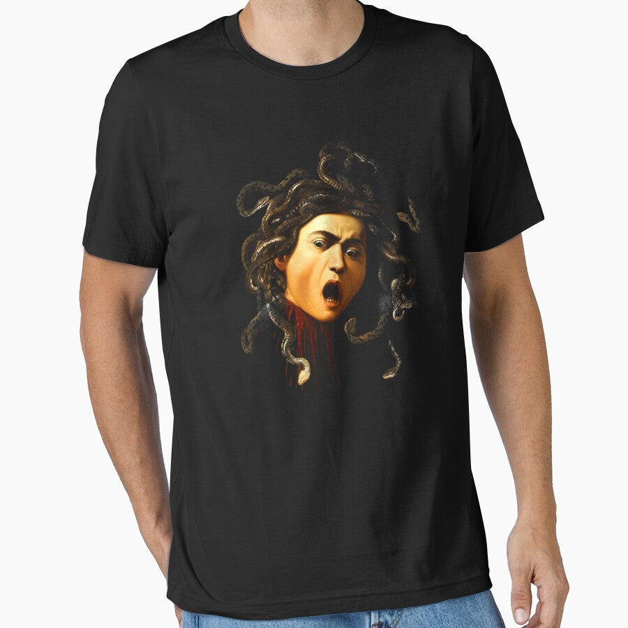 Caravaggio Medusa Fine Art Painting Lover Goth Horror gift t shirt by Johannesart