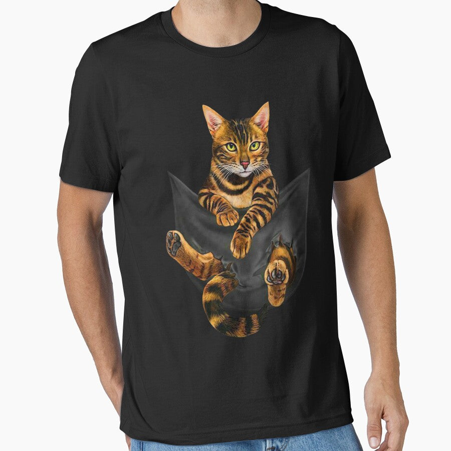 Cat Bengal Inside Pocket Funny Cat by wilmerdaisy
