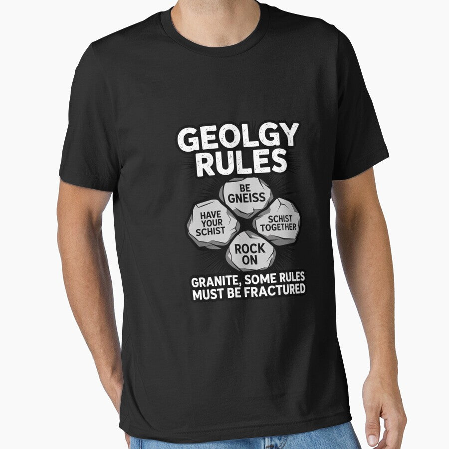 Geologist Rules Be Gneiss Rock On  Geology Pun by CareTopping