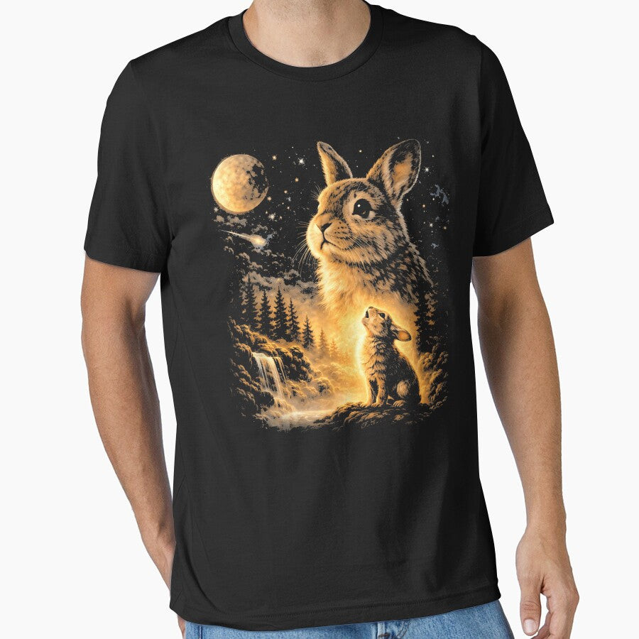 Bunny Howling to The Moon Vintage 90s Animal Easter Day by Juansustait