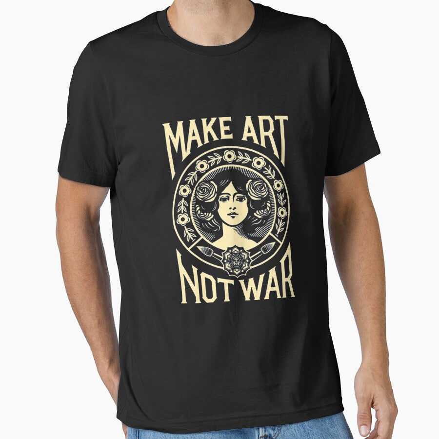Make Art Not War T-ShirtPeace Slogan by ChesKeva