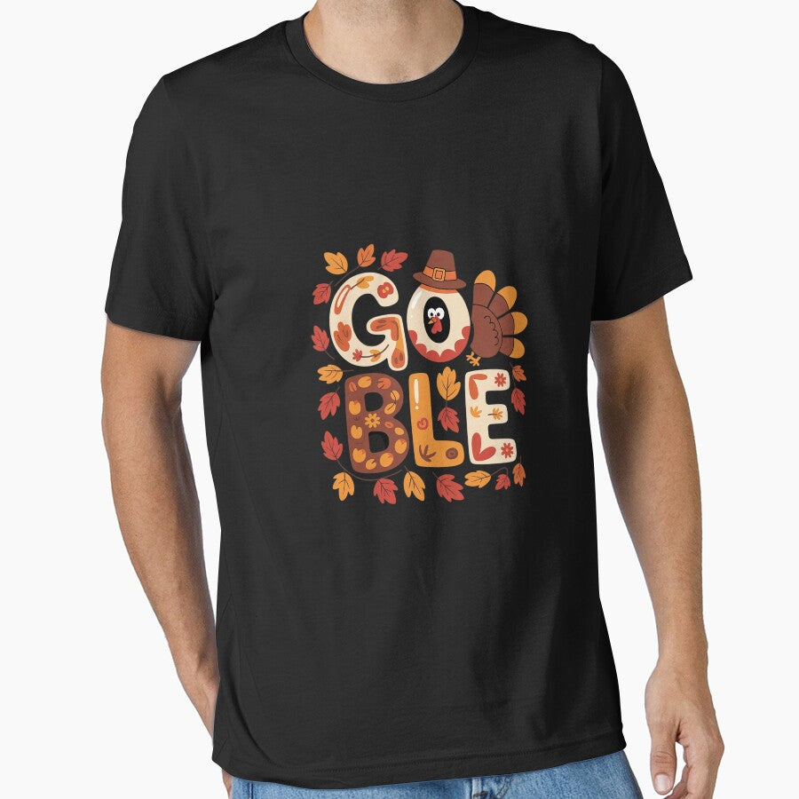 Gobble Turkey Cute Happy Thanksgiving Day Men Women by DigitaldeligArt