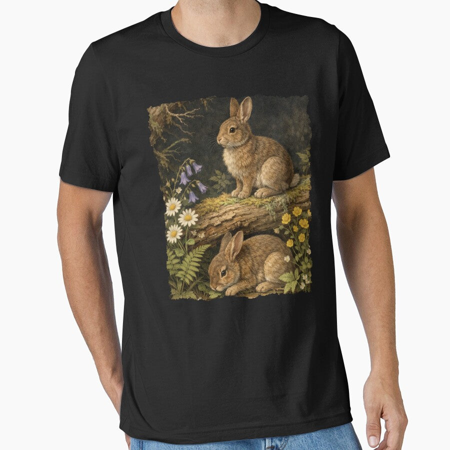 Vintage Woodland Bunny Nature Rabbits Art by will freed18