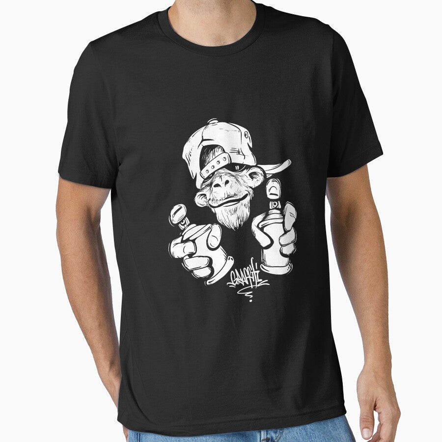 T-SHIRT, graffiti monkey; street art, street fashion by NOURnina
