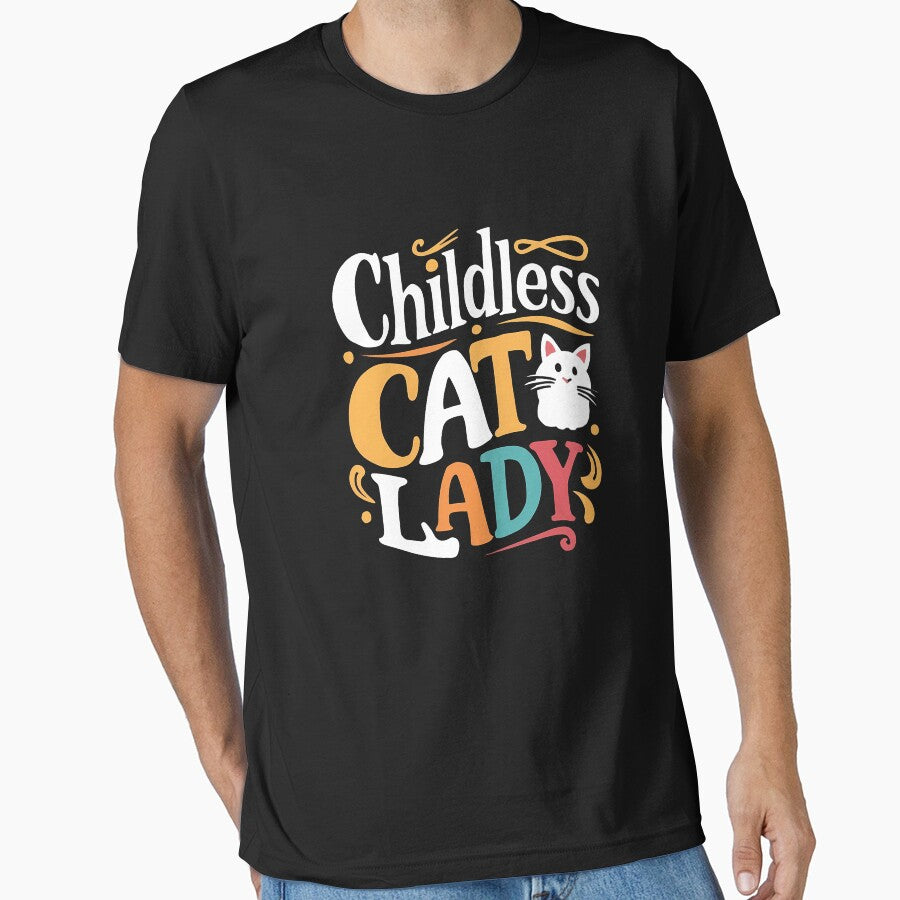 Proud Childless Cat Lady T-Shirt Design by Egyptian king ⭐⭐⭐⭐⭐