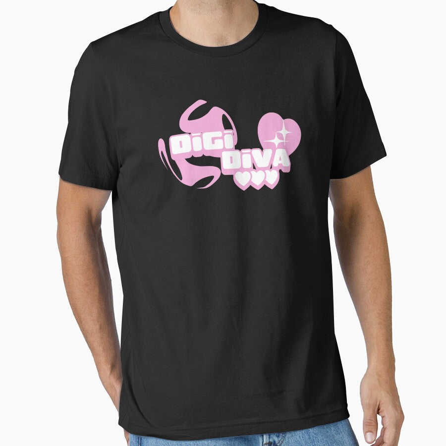 Digi Diva - Pink Y2K Digital Girl Power Heart Design aesthetic by BohoByte Design