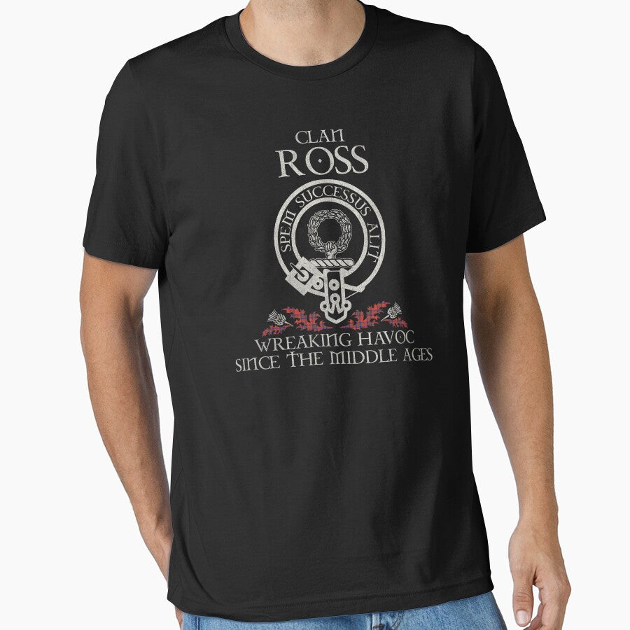 Clan Ross Old crest Scottish surname tartan Thistle vintage by Clan1093