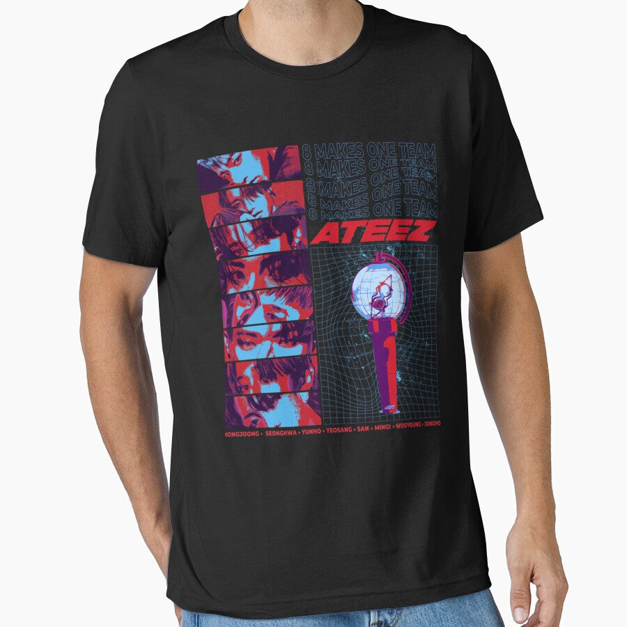 Ateez OT8 Retro Streetwear Inspired Design Classic by SophiJoly