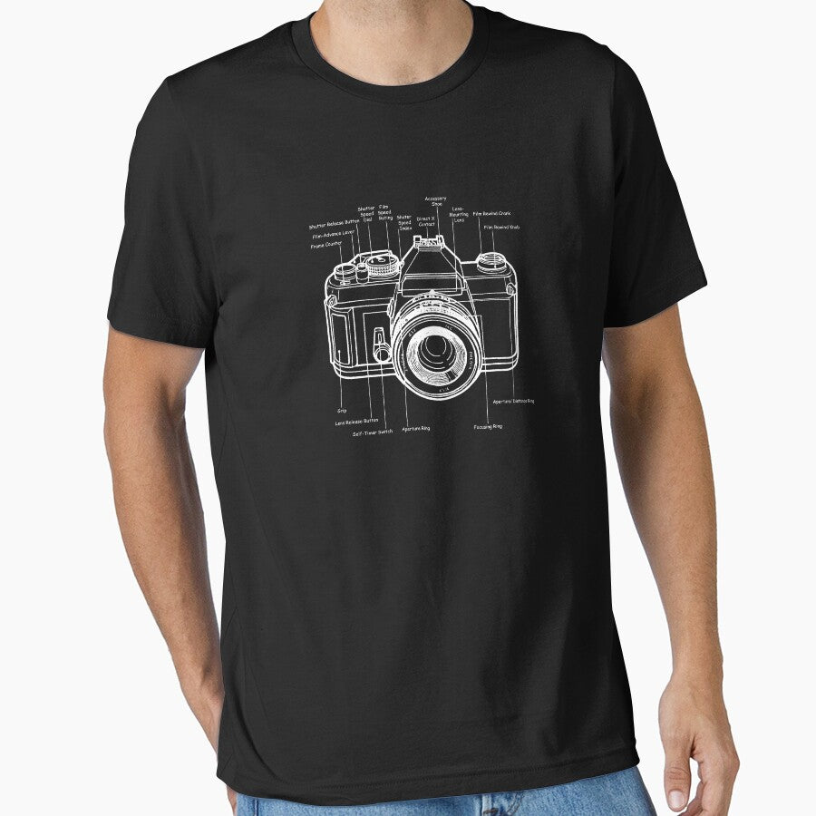 35mm Film Camera Schematic (white on black) by KentFrost