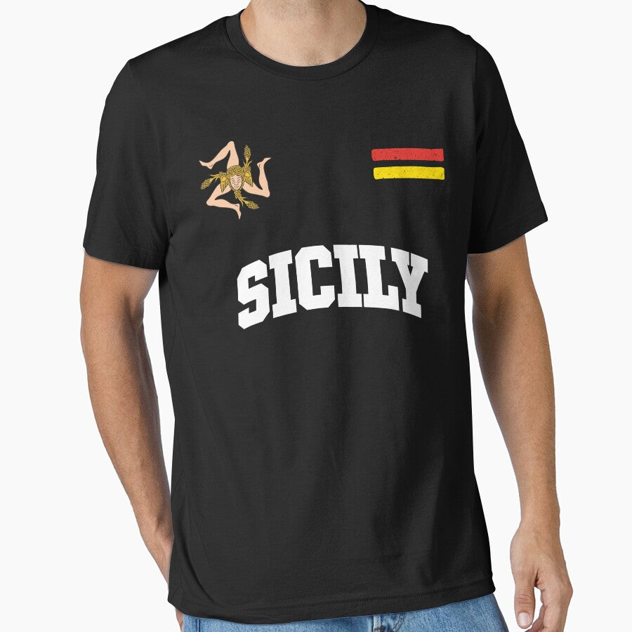 Vintage Sicily Italy Sicilian Flag Italia Pride by MrEddie10