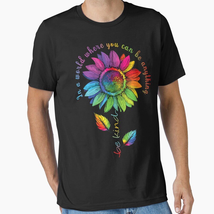 LGBTQ Rainbow Sunflower World Flower Pride Be Equality Kind by RobertEllisDC