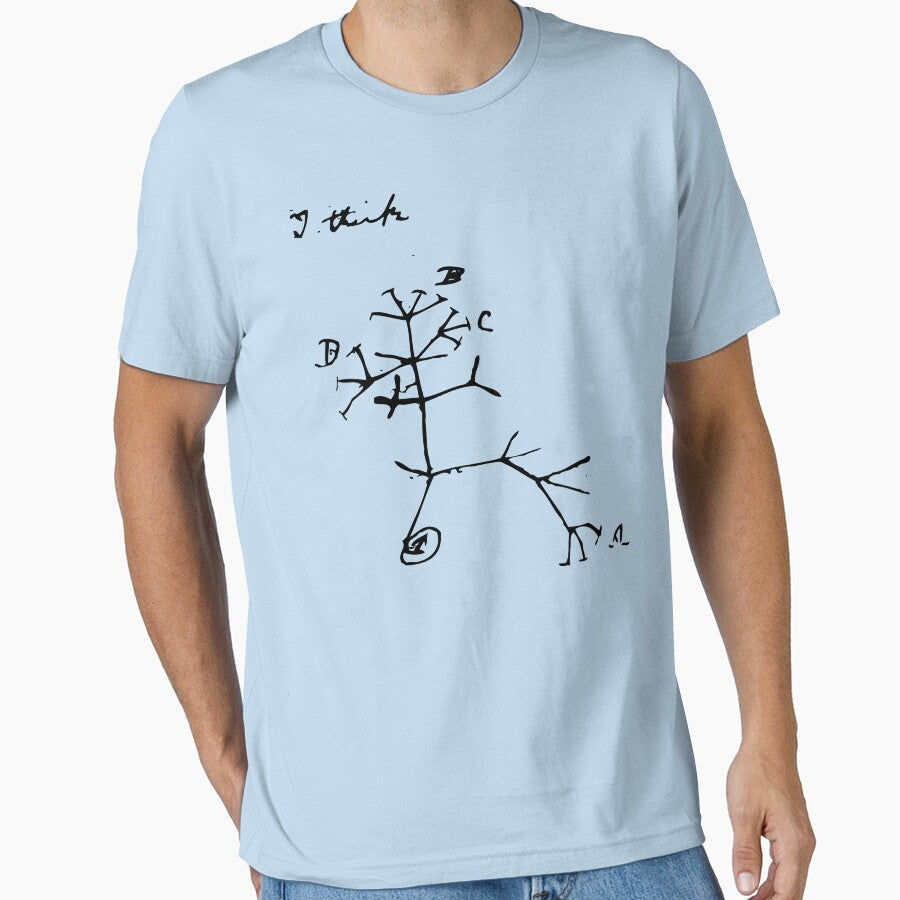 Darwin I Think Tree (Black) by sciencemerch