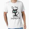 It's Fine I'm Fine Everything Is Fine, Cute Black Cat, Sarcasm, Everything Is Fine, Funny Cat, Funny Cat Lover by toongstudio