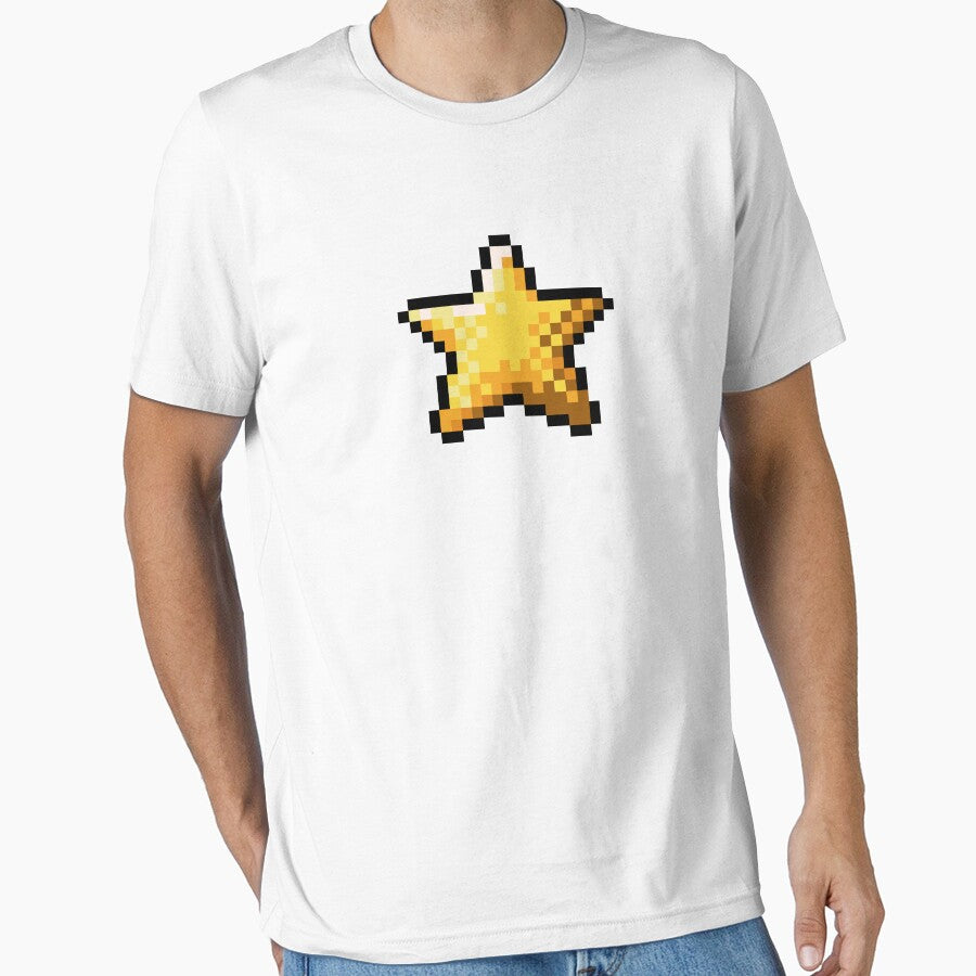 Retro Pixel Art Golden Star by OneToTee