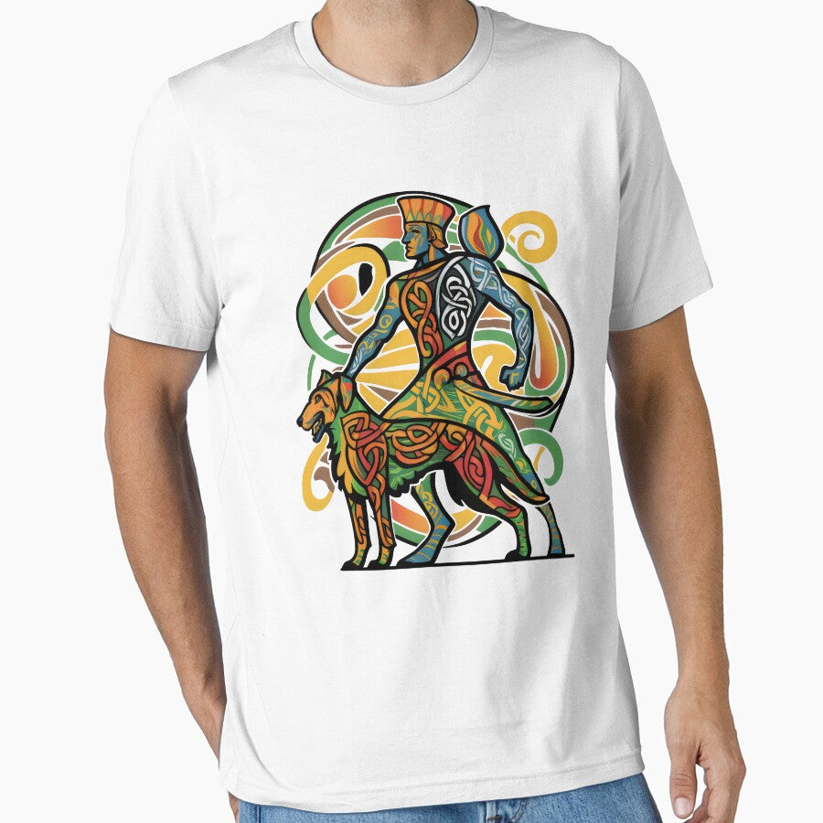 Cú Chulainn Irish Warrior and Wolfhound Abstract Design by CELTIC-DESIGNS