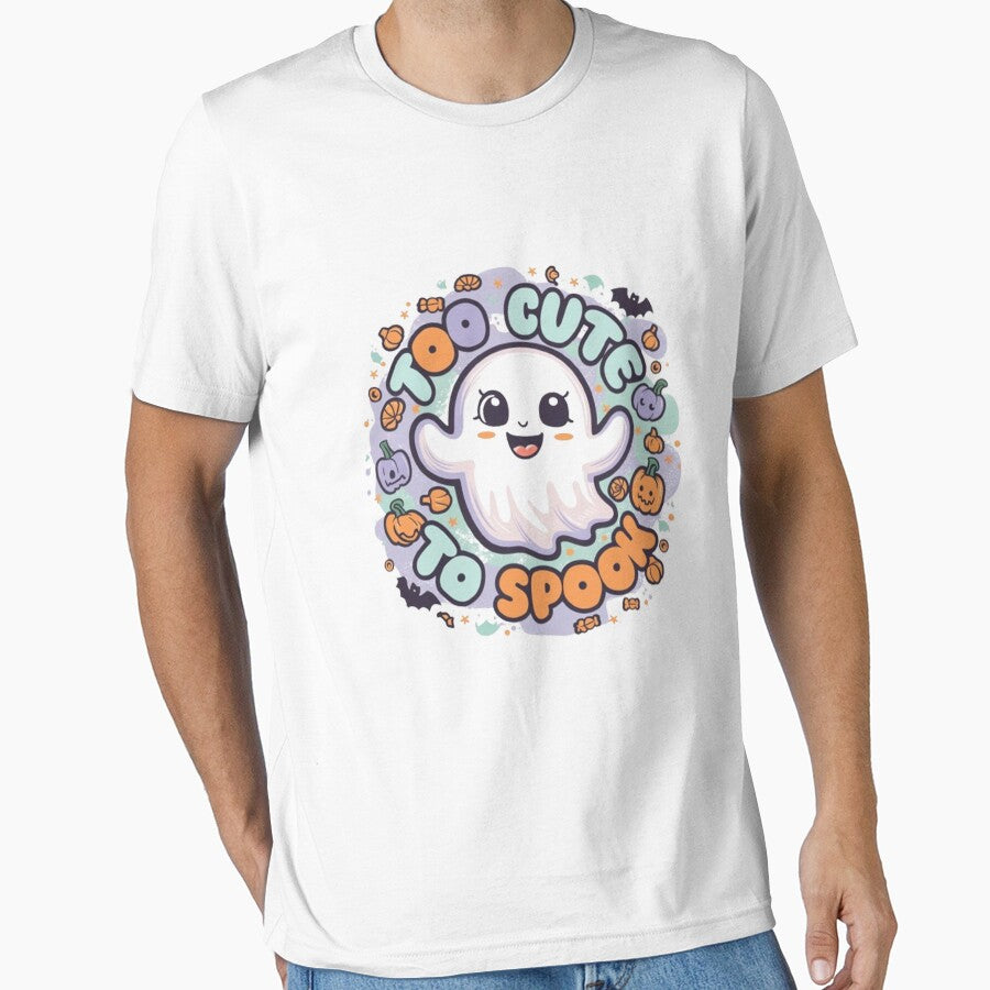 Too Cute to Spook t shirt, Funny Ghost Pumpkins Halloween tee, Kids Halloween T-Shirt by cookigraphic
