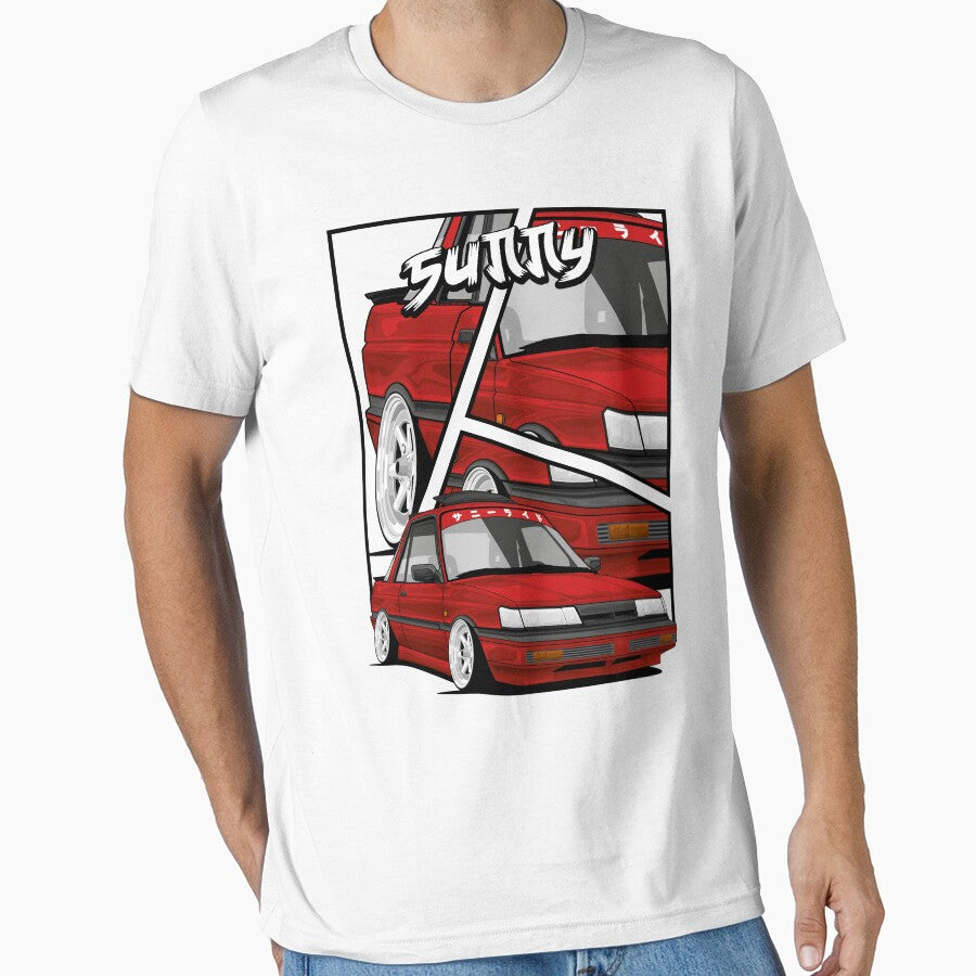 Nissan Sunny B12 Coupe stance static cartoon by Dygus.ART