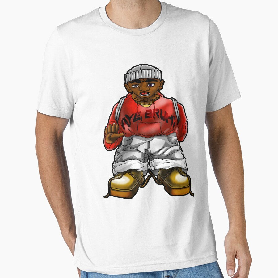 Bruh-tha Man White And Red by Maximus Gaut