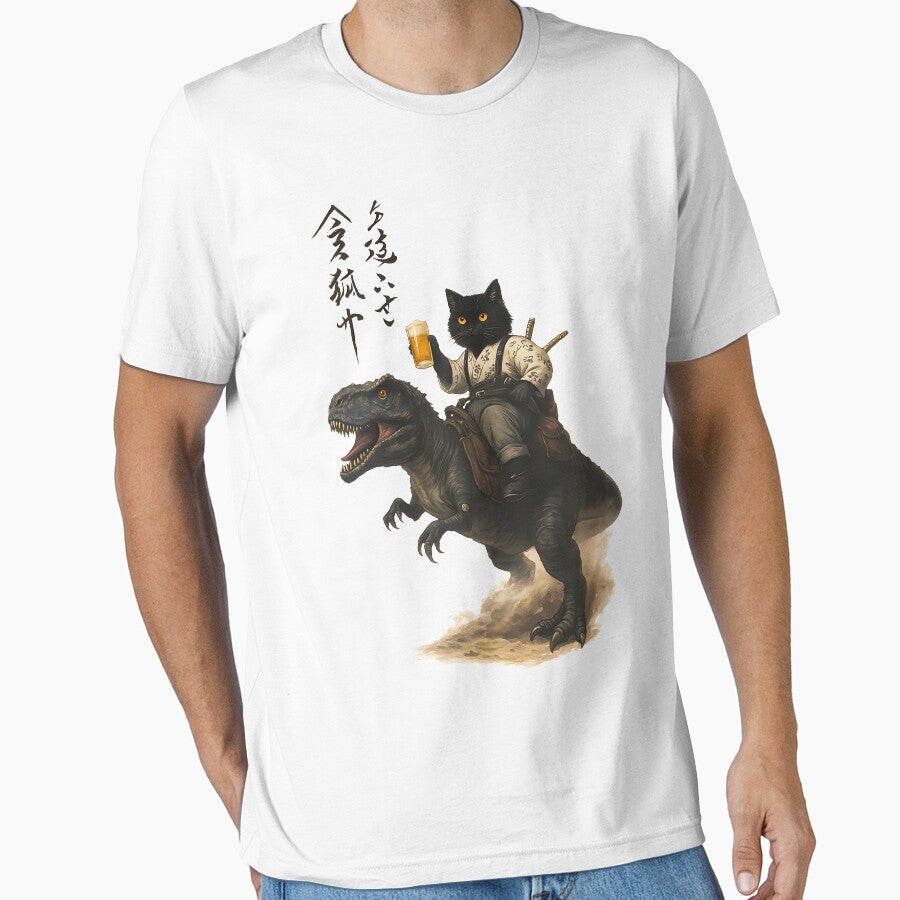 Samurai Cat Rides a Dino – Cheers to Chaos by Arcaucil