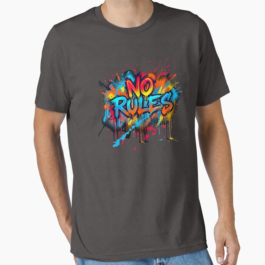 No Rules- Urban Graffiti Vibes Streetwear T-Shirt by typoinspired
