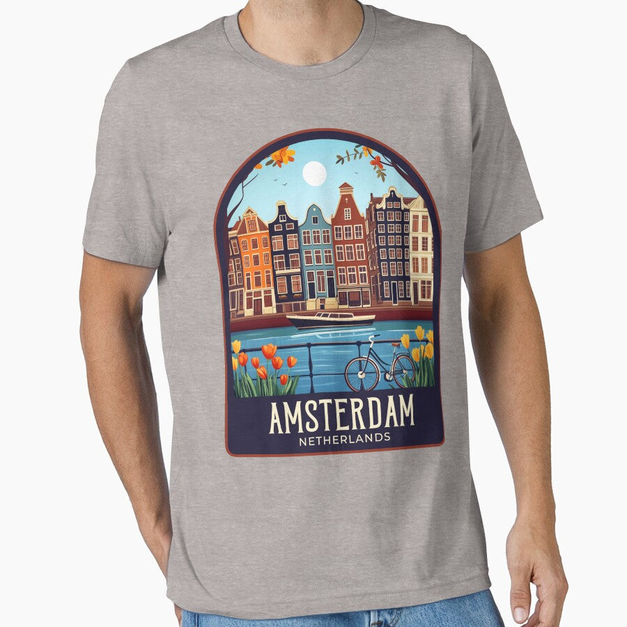 Amsterdam Vintage Travel Illustration by HomeLivingCo