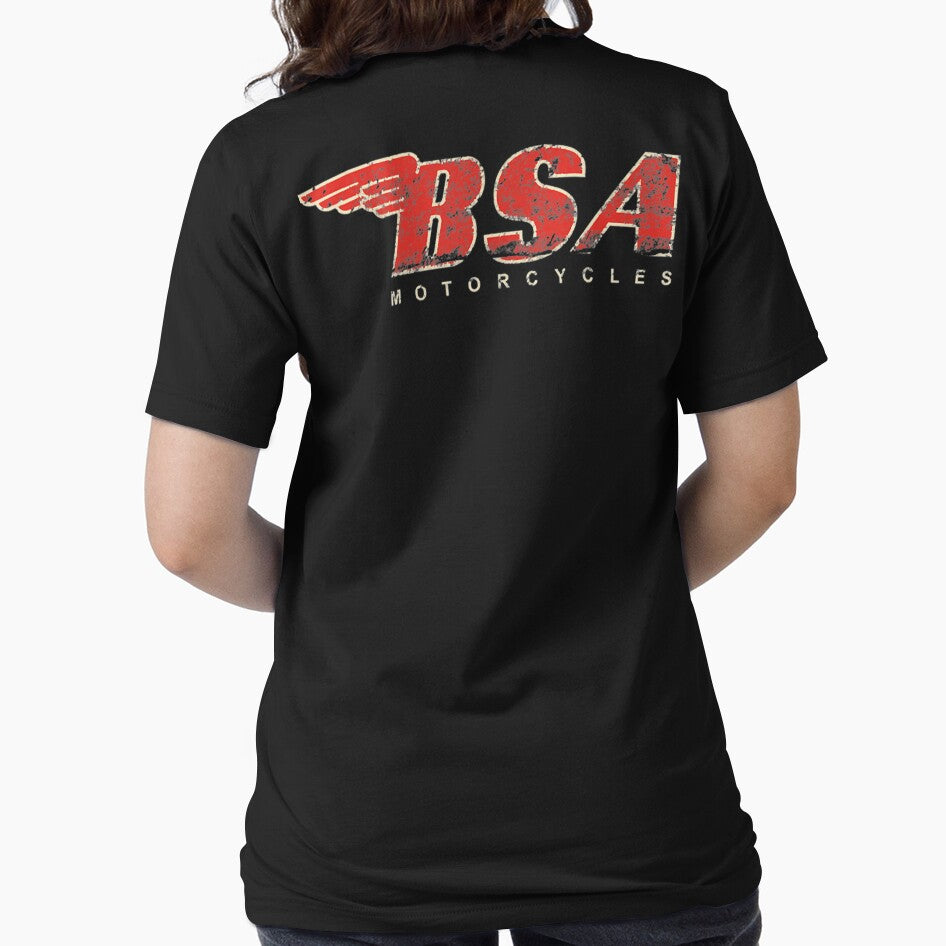 BSA Motorcycle BSA Motorcycle Tee Distressed Logo by DougWilkinson