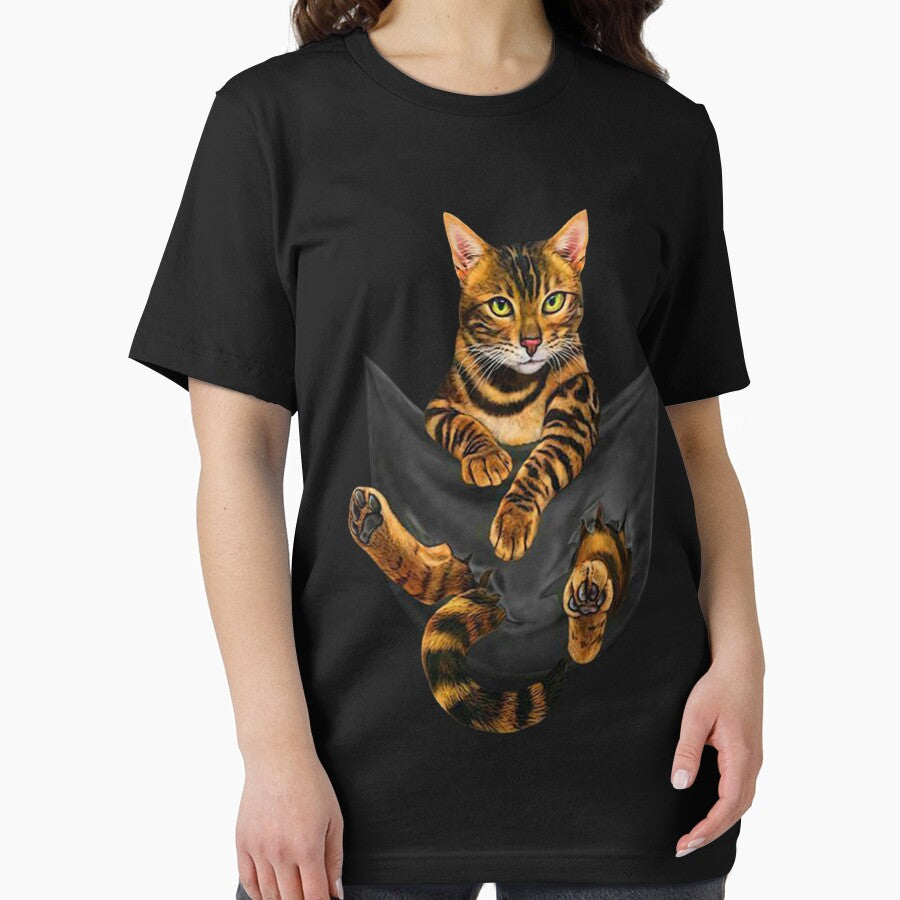 Cat Bengal Inside Pocket Funny Cat by wilmerdaisy