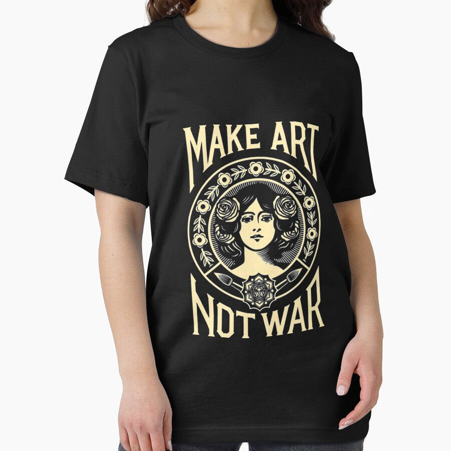 Make Art Not War T-ShirtPeace Slogan by ChesKeva