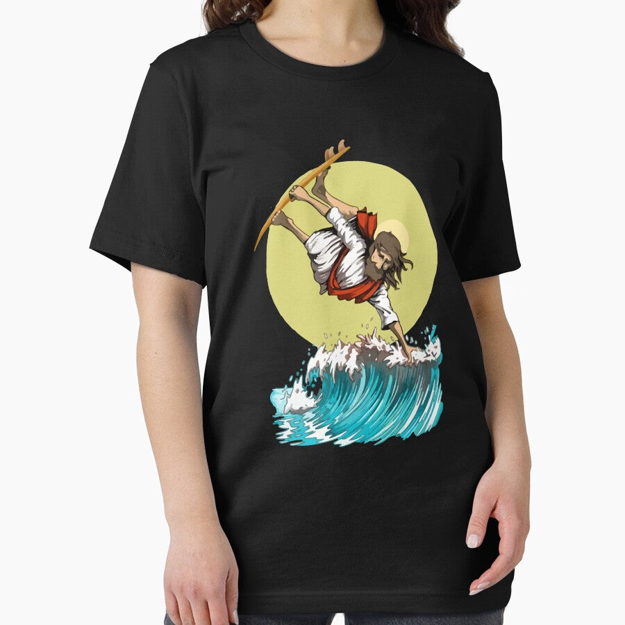 Jesus Surfing Christian Cross Funny Surfer by Dressed For  Duty