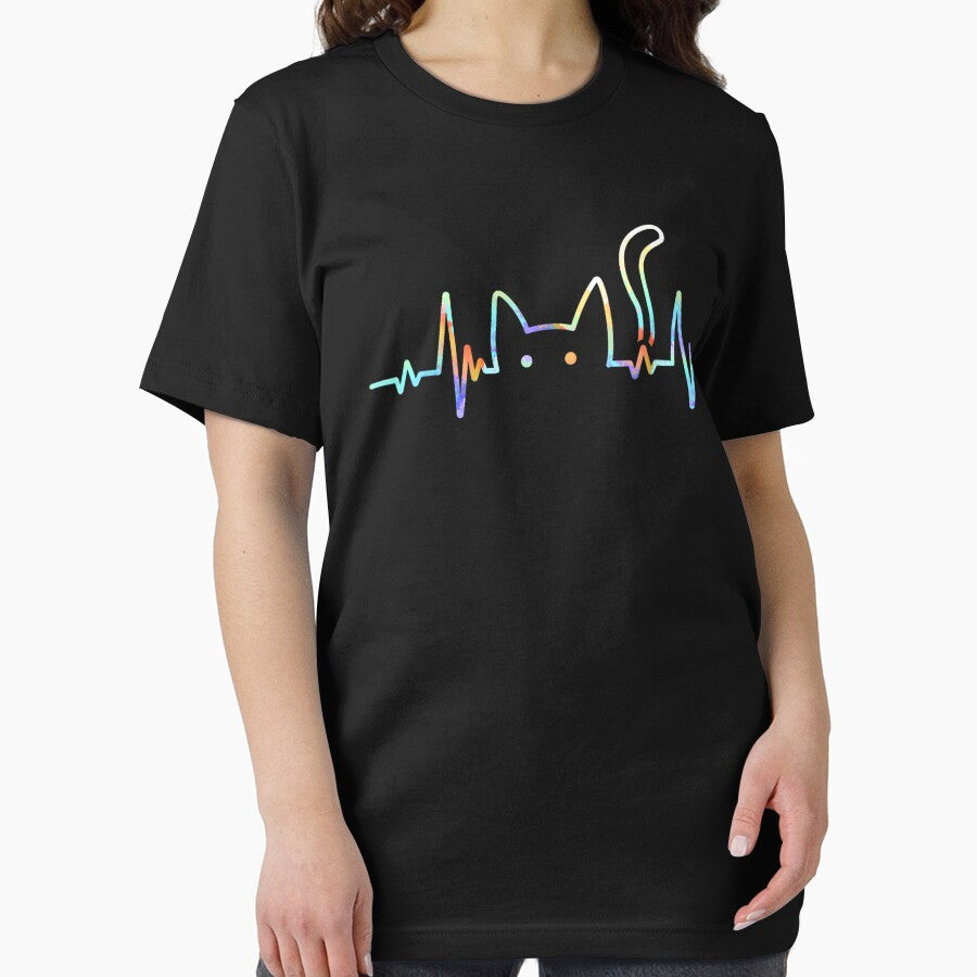 Heartbeat Cat Lover Animal Silhouette Cute Cat by JayceTucker89