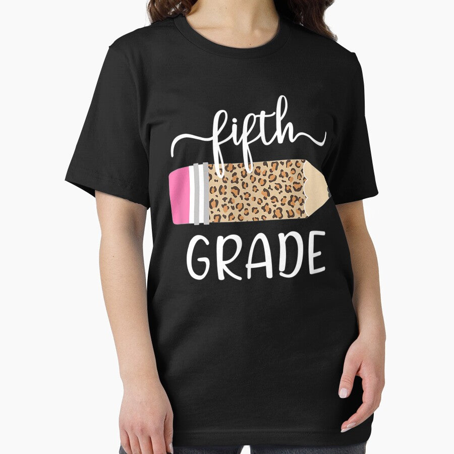 Leopard Print Hello Fifth Grade First Day Of School Teacher by Vivarshop
