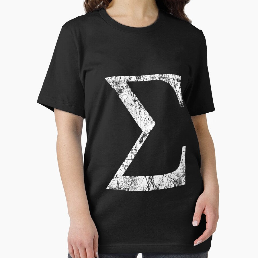 Sigma Greek Letter Symbol Grunge Style by Garaga