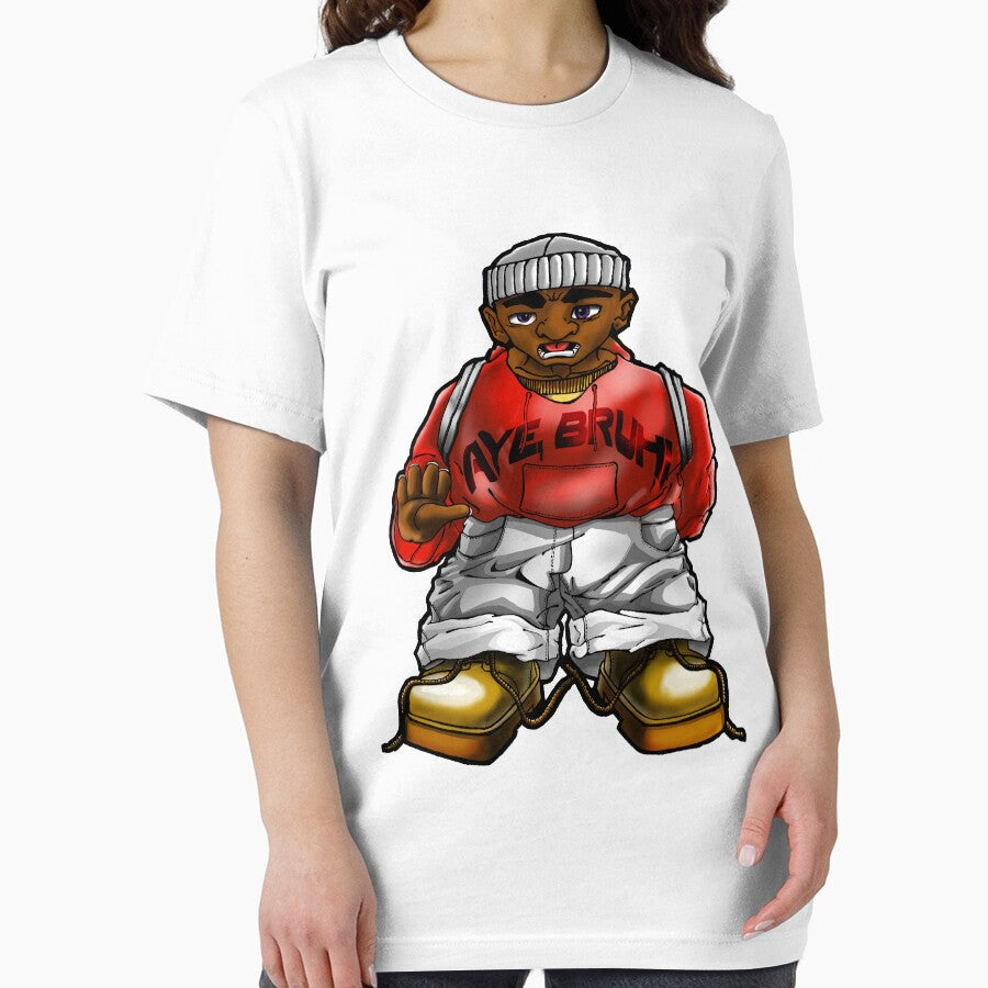 Bruh-tha Man White And Red by Maximus Gaut