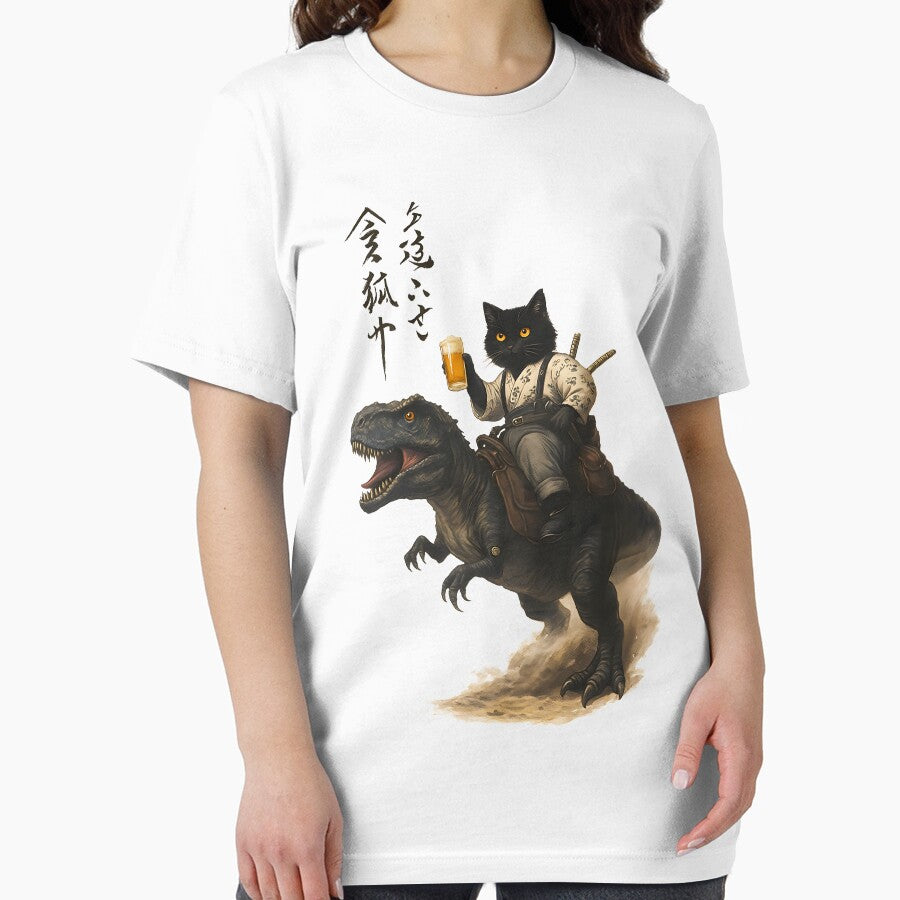 Samurai Cat Rides a Dino – Cheers to Chaos by Arcaucil
