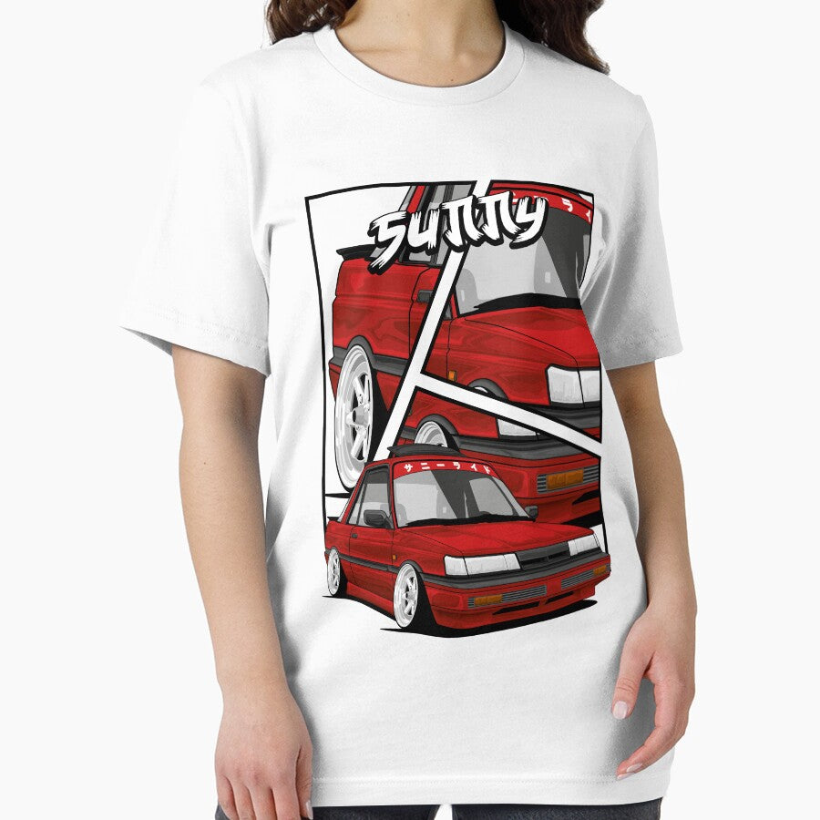 Nissan Sunny B12 Coupe stance static cartoon by Dygus.ART