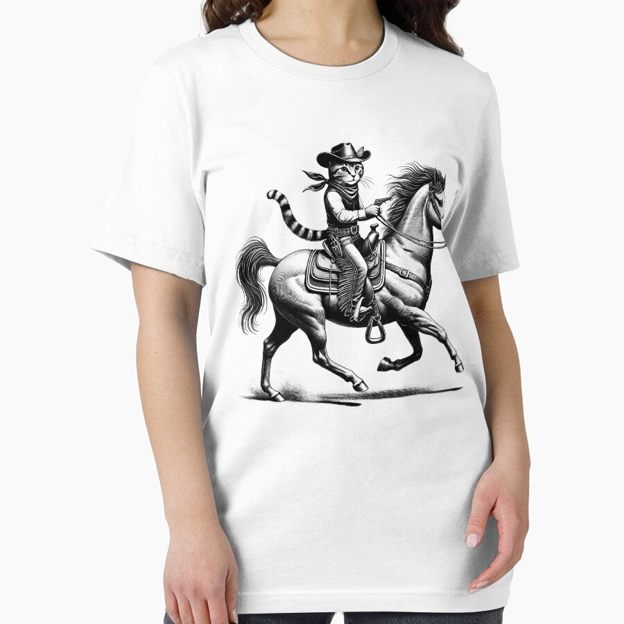 Vintage Cat Riding A Horse Funny Western Country by Kimberley King Art  King Art