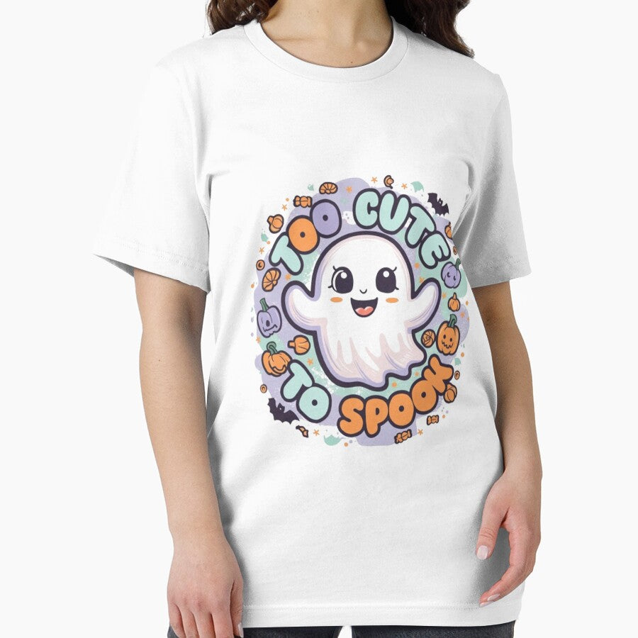 Too Cute to Spook t shirt, Funny Ghost Pumpkins Halloween tee, Kids Halloween T-Shirt by cookigraphic