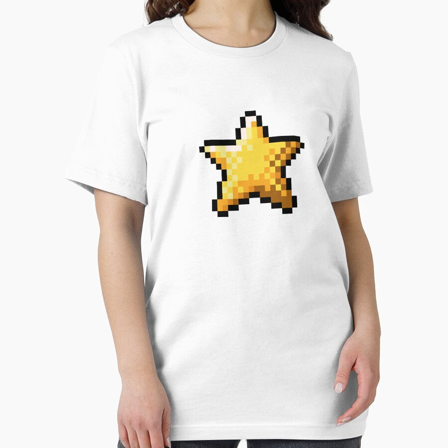 Retro Pixel Art Golden Star by OneToTee