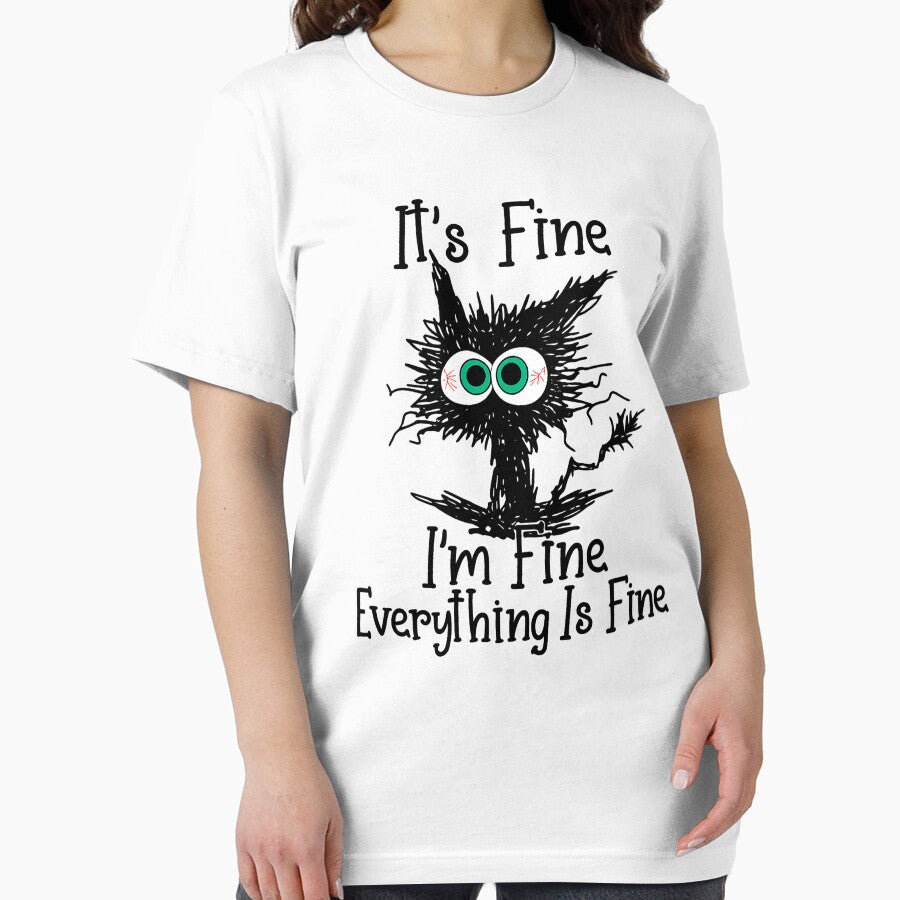 It's Fine I'm Fine Everything Is Fine, Cute Black Cat, Sarcasm, Everything Is Fine, Funny Cat, Funny Cat Lover by toongstudio