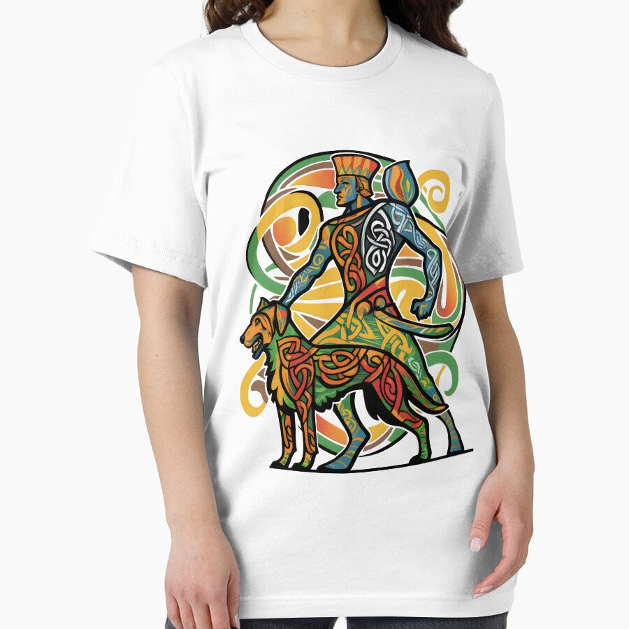 Cú Chulainn Irish Warrior and Wolfhound Abstract Design by CELTIC-DESIGNS